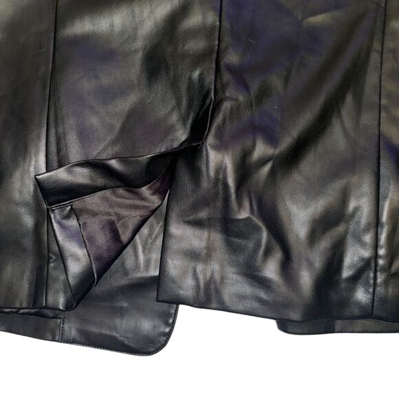 Good American Faux Leather Jacket Women's Size L/XL Black Open Front Pockets NWT - Picture 7 of 9